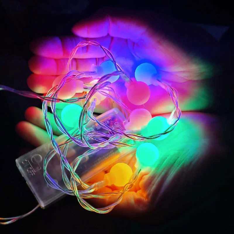 LED Ball String Lights Colorful Fairy Light Wedding Party Christmas Halloween and Thanksgiving Decor AA Battery Indoor OutdoorXJ250710