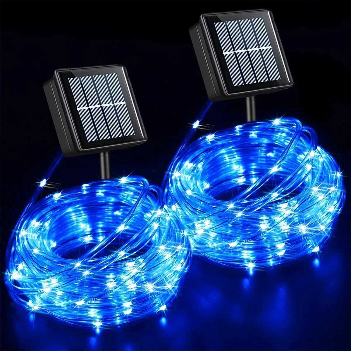 7m/12m/22m/32m Solar LED Fairy String Light Outdoor Waterproof 8 Modes Street Garland for Party Wedding Christmas Decoration Lamp XJ250710