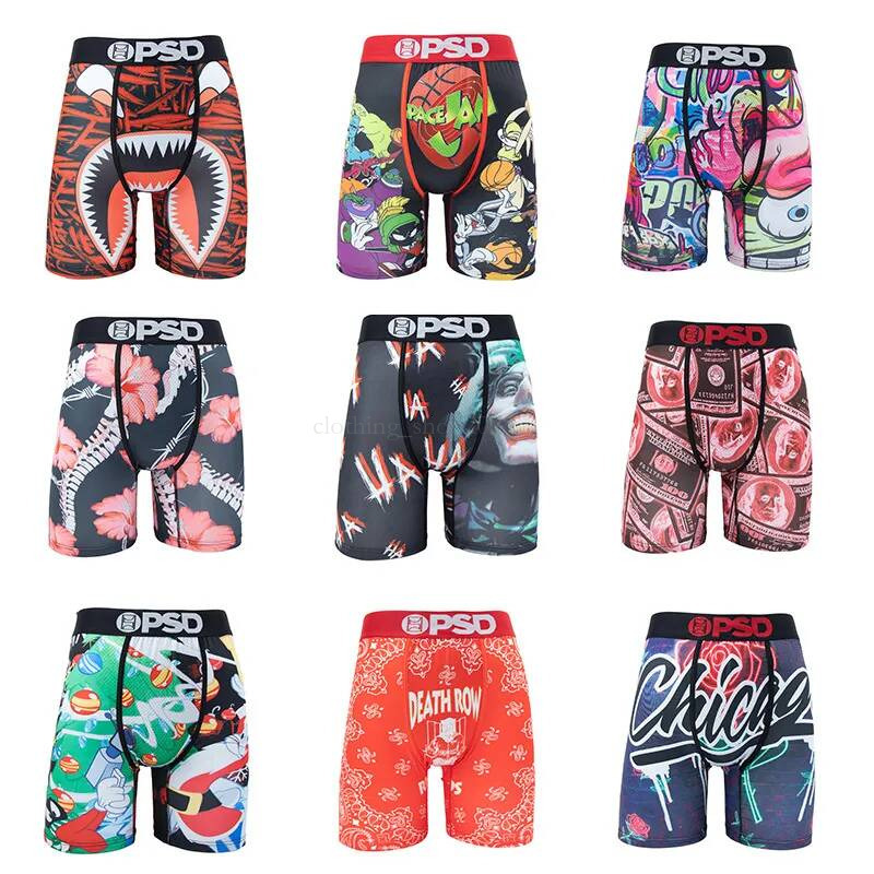 Mens Designer Ethikaa Boxer Underwear Beach Shorts Sexy Underpa Printed Soft Cartoon Print Comfortable Fashion Underpants Branded Male Short Boxer Size S-Xxl
