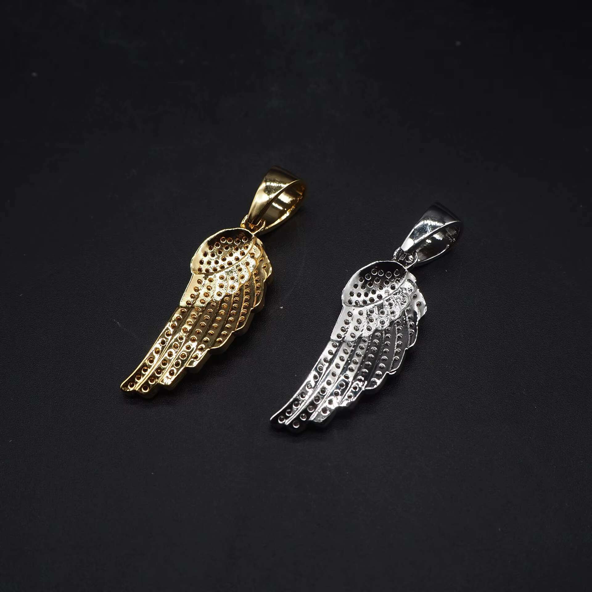 New Arrival Hip Hop Jewelry Wing Shape Design Pendant 925 Sterling Silver Pass Diamond Test Moissanite Pendant for Necklace