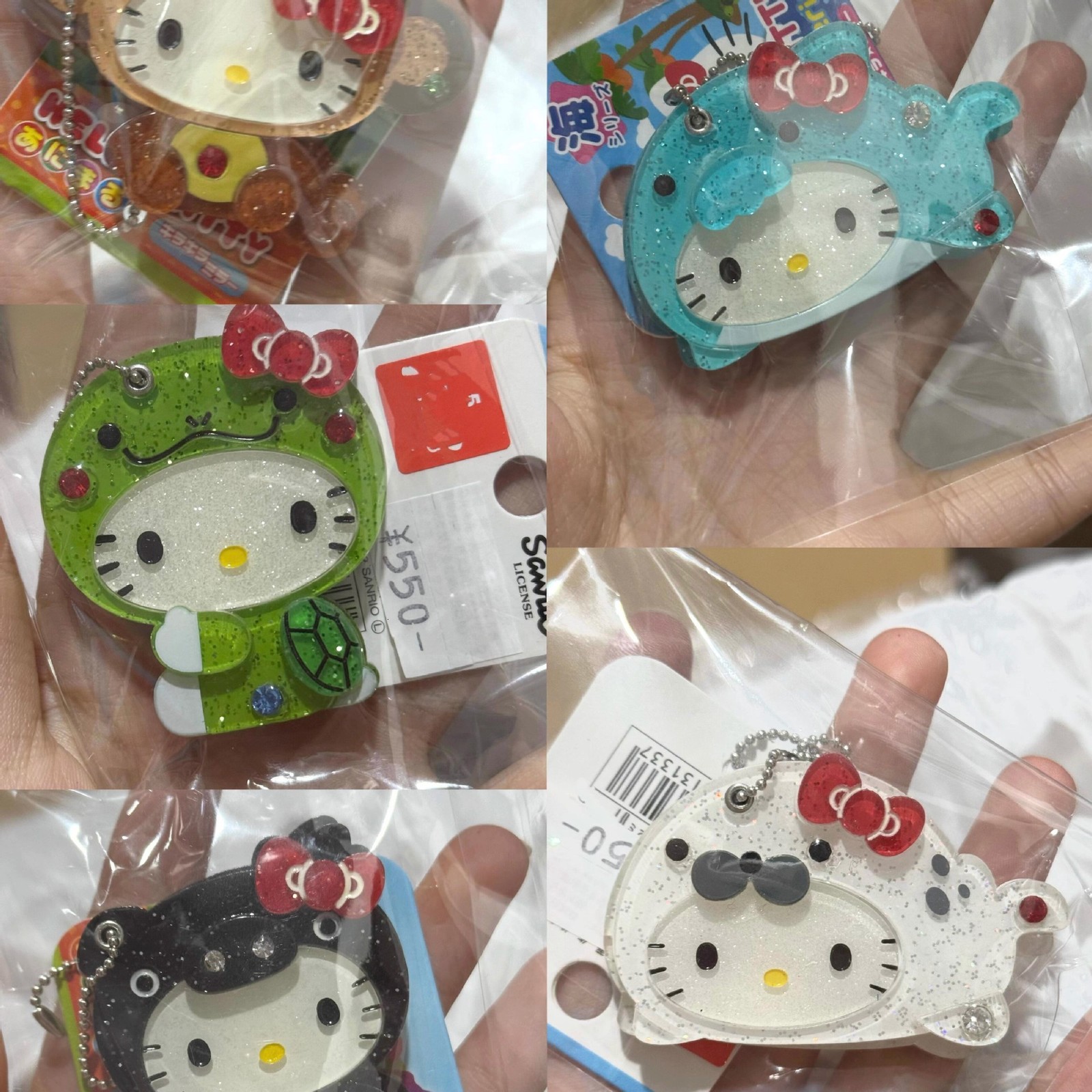 Portable Kawaii Makeup Mirror Keychain Cartoon Sliding Cover Mirror Keyring Bag Pendant Hanging Decoration250711