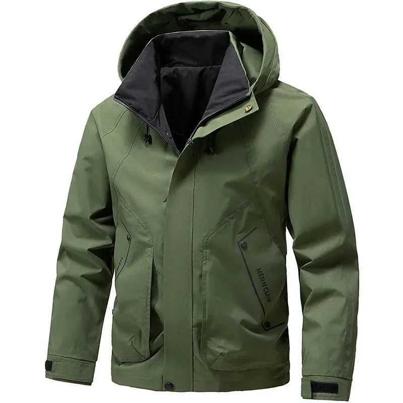 Mens Jacket Windbreaker Hiking Camping Coats Waterproof Outdoor Softshell Zip Up Hooded Jackets Lightweight Spring Autumn Coats W250711