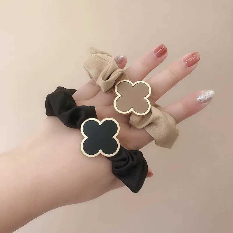 2PCS/Warm Color Cute And Sweet French Large Intestine Circle Ponytail Hair Ring Hair Ties Hair Accessories Head Bands For Women Y250711