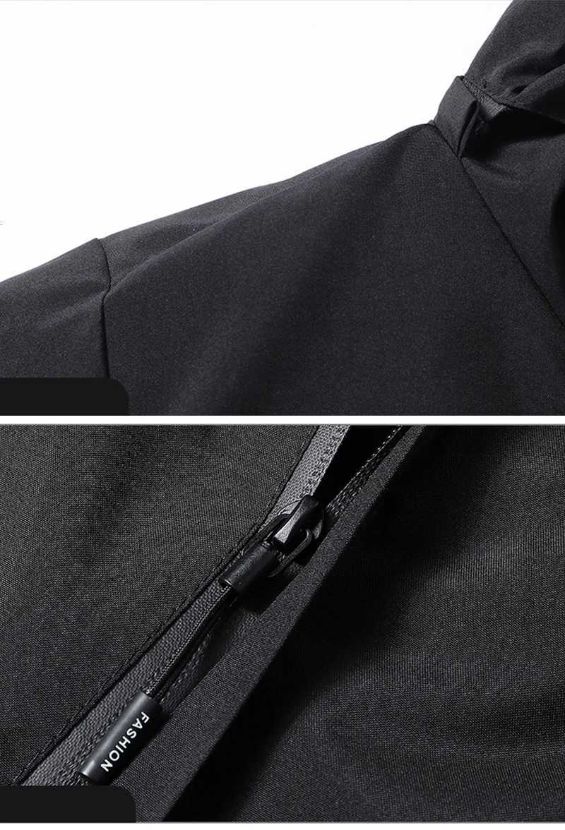 Mens Casual Outdoor Windbreaker Jacket with Detachable Hood Waterproof Windproof Lightweight Coat for Travel Fishing W250711