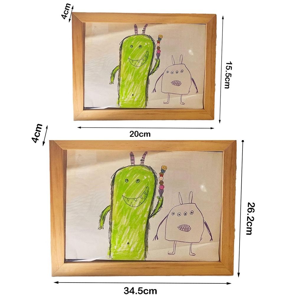 Wall Decoration Wooden Art Rotatable Changeable Cards Display Holder Family Portraits Memorial Photo Frame Kids H260306