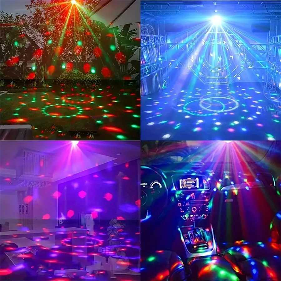 1Pc Disco Ball DJ Night Lights Sound Activated RGB Rotating Stage Strobe Lamp for Home Room Birthday Decor Wedding Dance Parties XJ250710