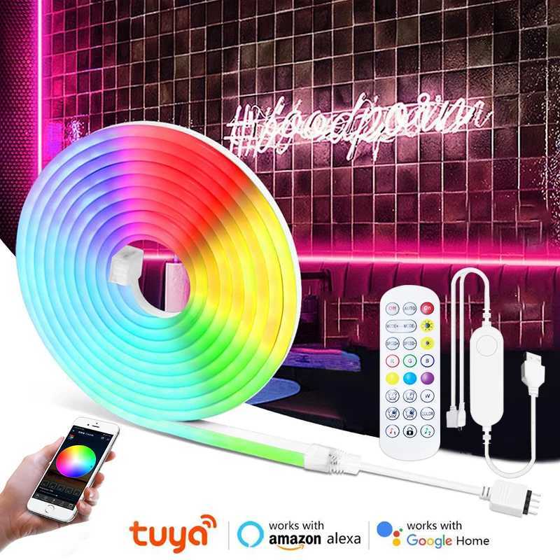 5V USB Silicone Neon Rope Lights With Music Sync RGB Color Changing Strip Tape For Home Gaming Decor XJ250710