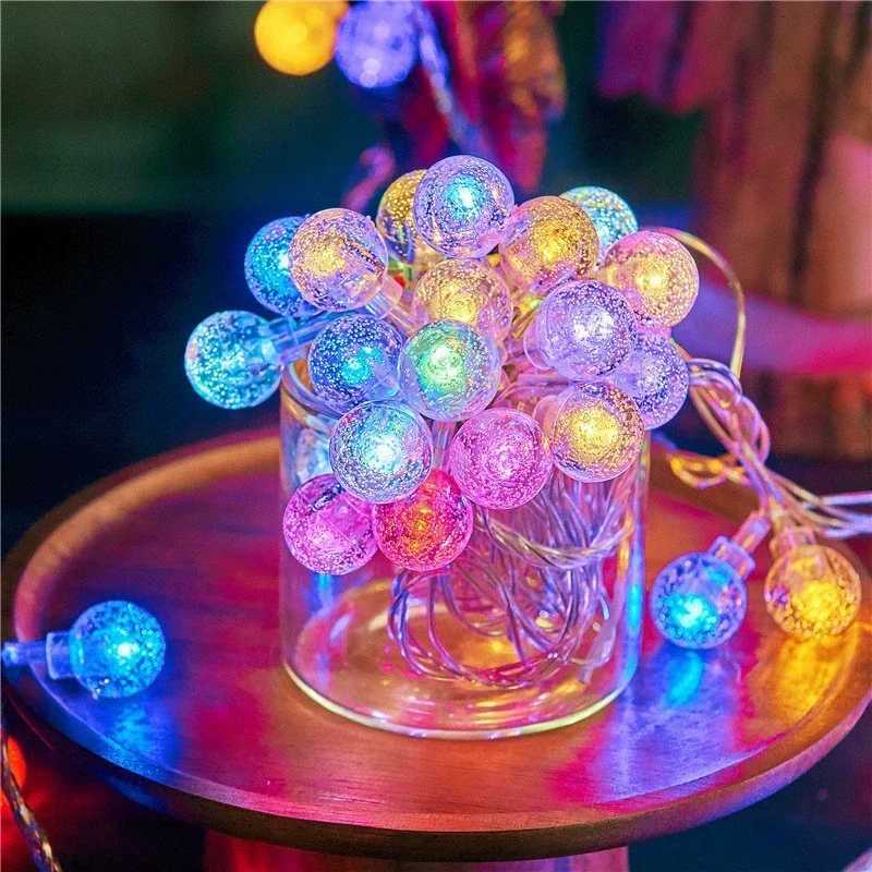 Crystal Ball String Lights USB/Battery Power Romantic Bubble Ball Light String for Indoor Garden Party Christmas Festival Decoration XJ250710