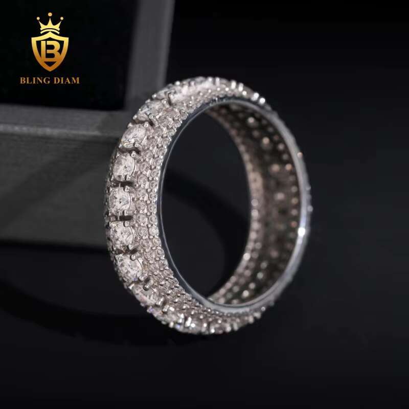 Fashion Hip Hop Jewelry 925 Sterling Silver Vvs Moissanite Pass Diamond Tester Vintage Wedding Rings for Men and Woman