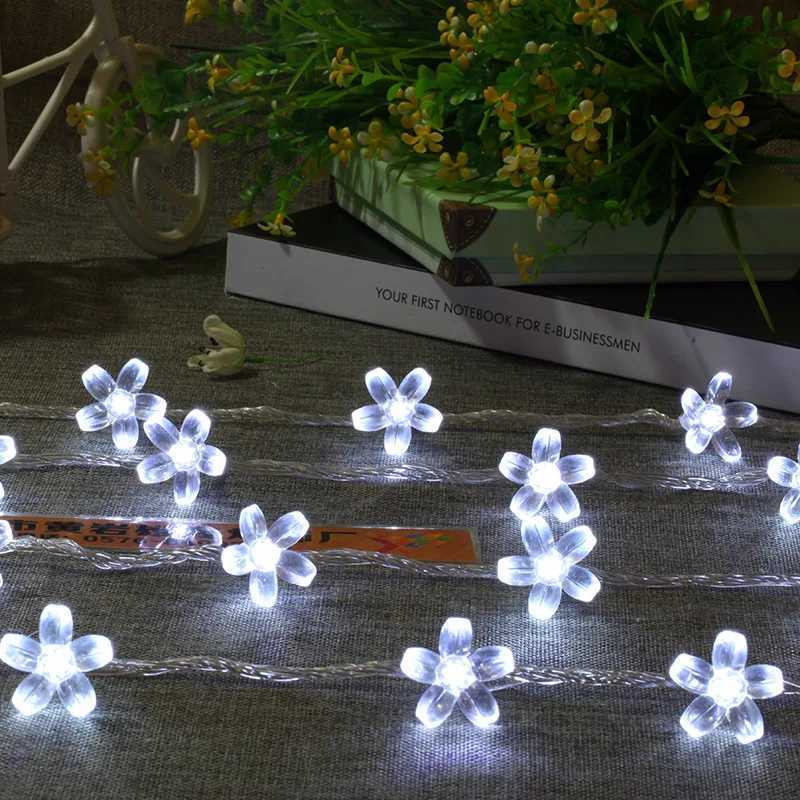 1PC Flower Fairy Lights Battery Operated String Lights Waterproof 10/20/30/40 LED Cherry Blossom Lights For Party Wedding Decor XJ250710