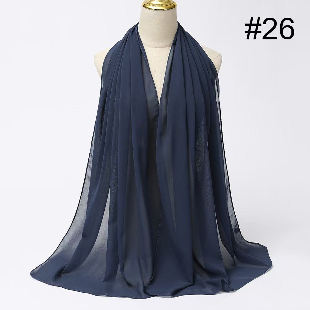 T1189 chiffon long scarf pearl chiffon scarf hood casual all-match chiffon gauze scarf long scarf shawl