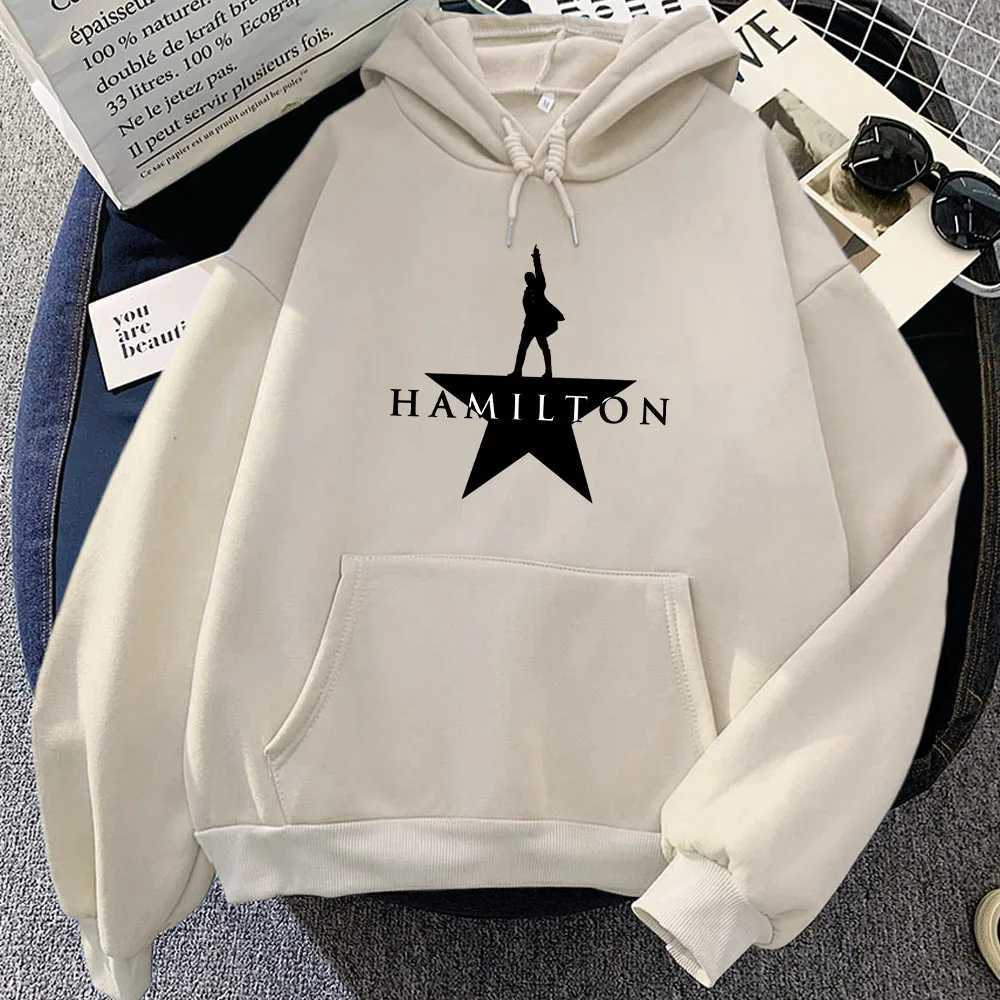 Winter Long Sleeve Hooded Pullovers Musical Hamilton Graphic Hoodies Sweatshirt for Women Round Neck Pocket Women Sweatshirts Printed Y250710