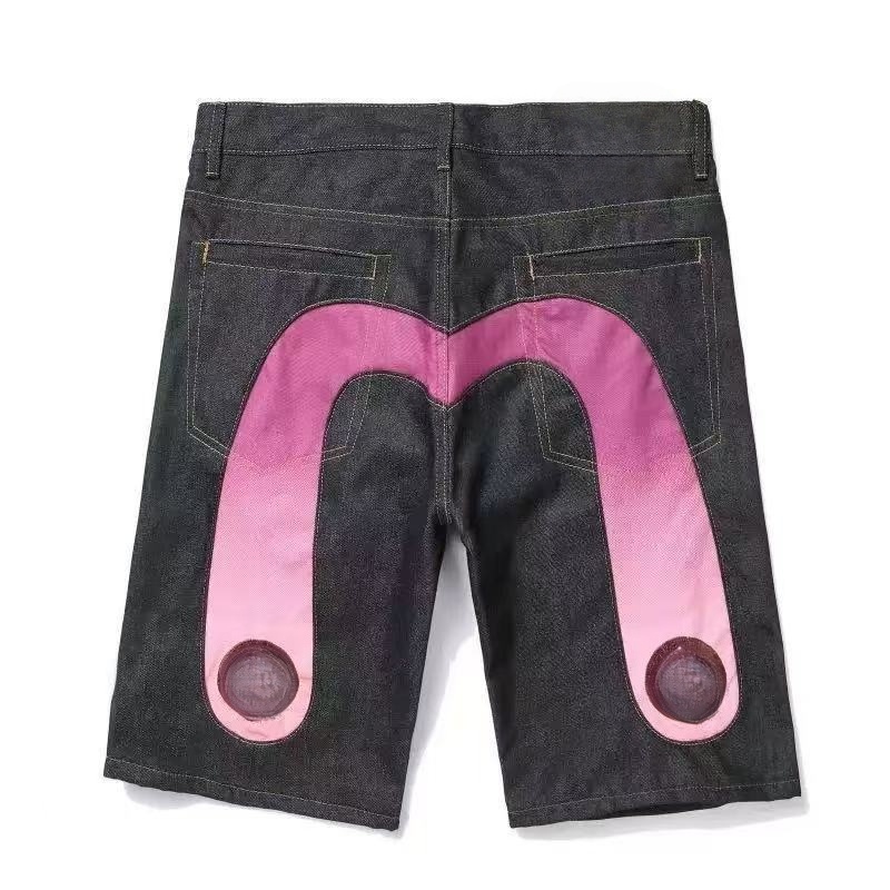 25ss evisiu jorts Designer evis jeans women Mens Luxury Straight Tube Wide Leg Brand Pants Hip Hop Street Jean Straight Patch Hole Beggar M Shaped Jea