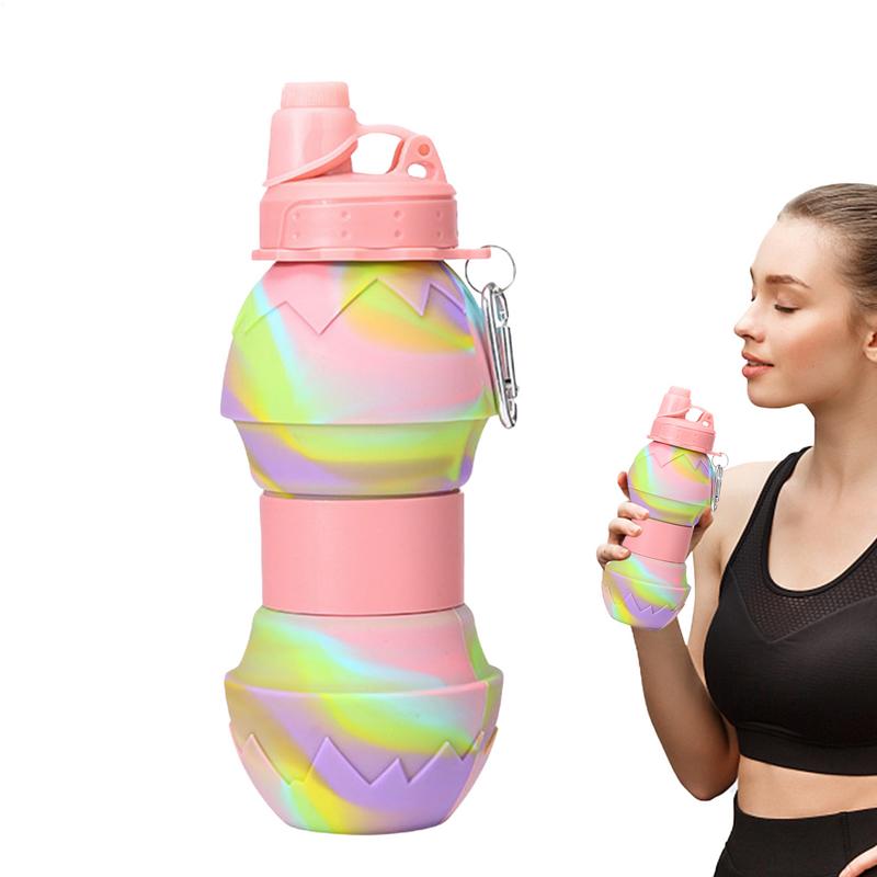 Sports Water Bottle Eggshell Foldable 700ML Silicone Drinks Holder Reusable Travel Beverage Cup for Camping Hiking Cycling Z260202