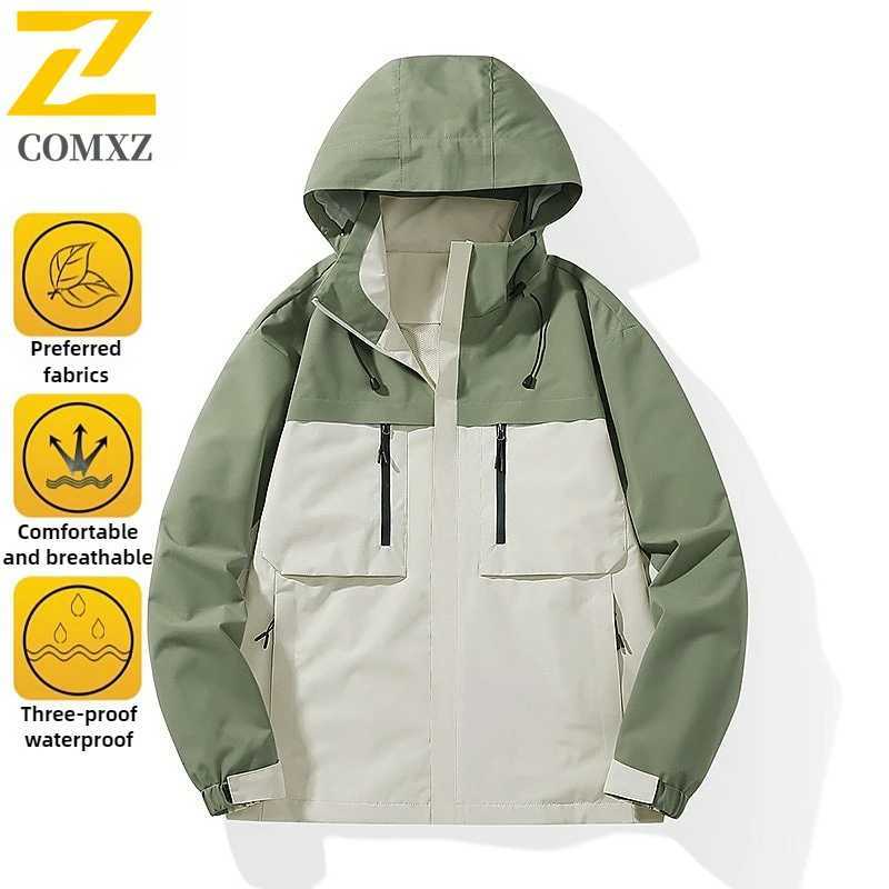 High Quality Functional Jacket Mens Women Autumn Outdoor Fishing Splicing Waterproof Windbreaker Casual Sport Bike Pocket Coat W250711