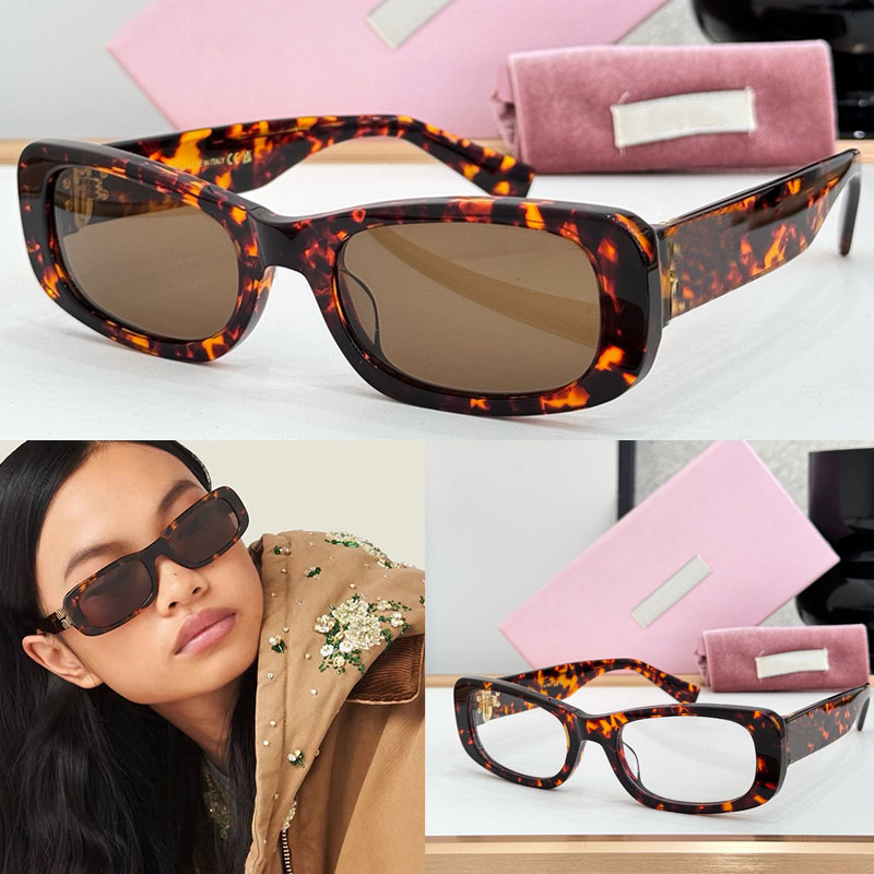Luxury brand optical glasses Designer tortoiseshell color Small rectangular sunglasses Brown lenses Interchangeable prescription lens eyeglasses niu legs MU08