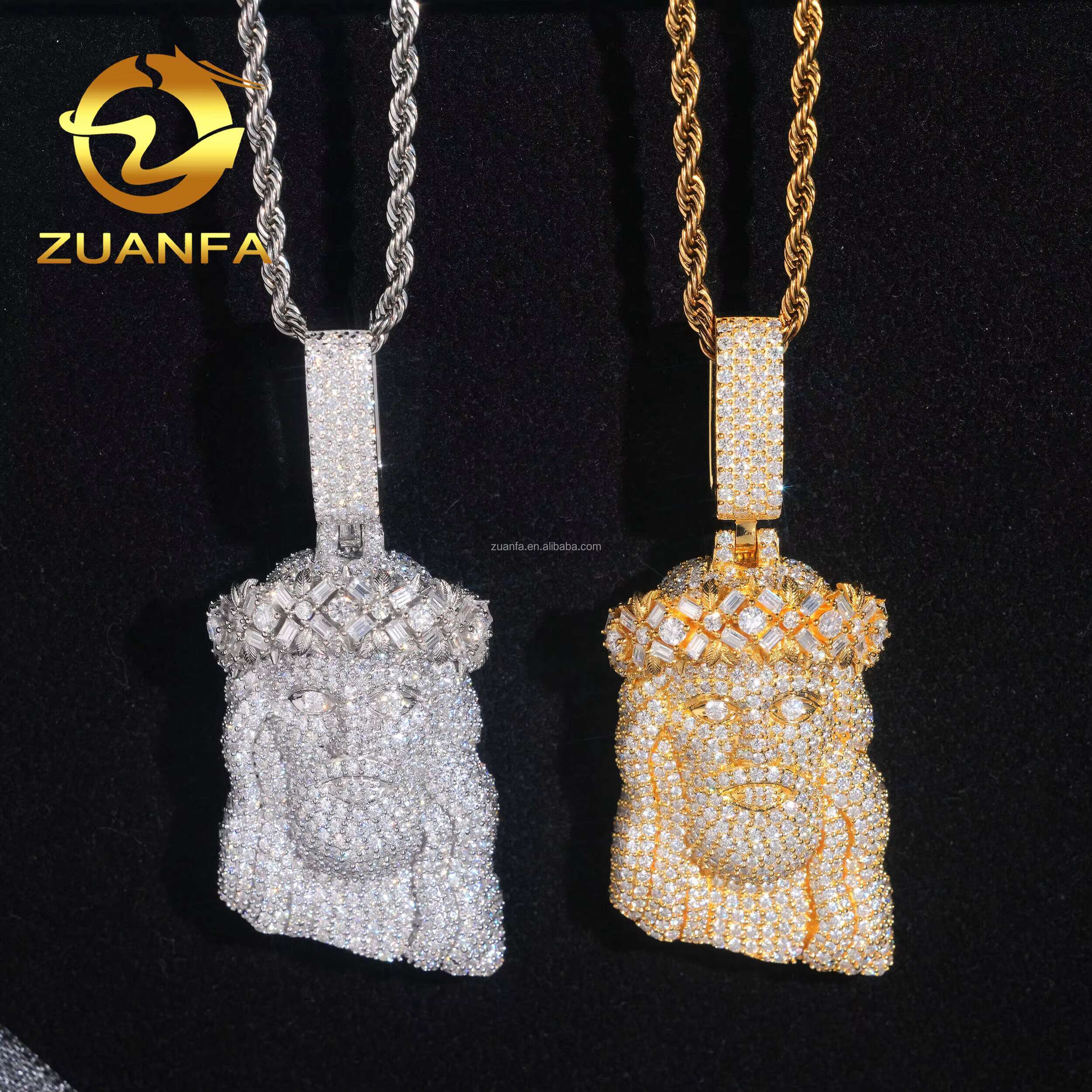 In Stock 2025 Hot Selling Fashion Man Jewelry Hip Hop Pendant 925 Sterling Silver VVS1 Moissanite Diamond Jesus Pendant Man Gift