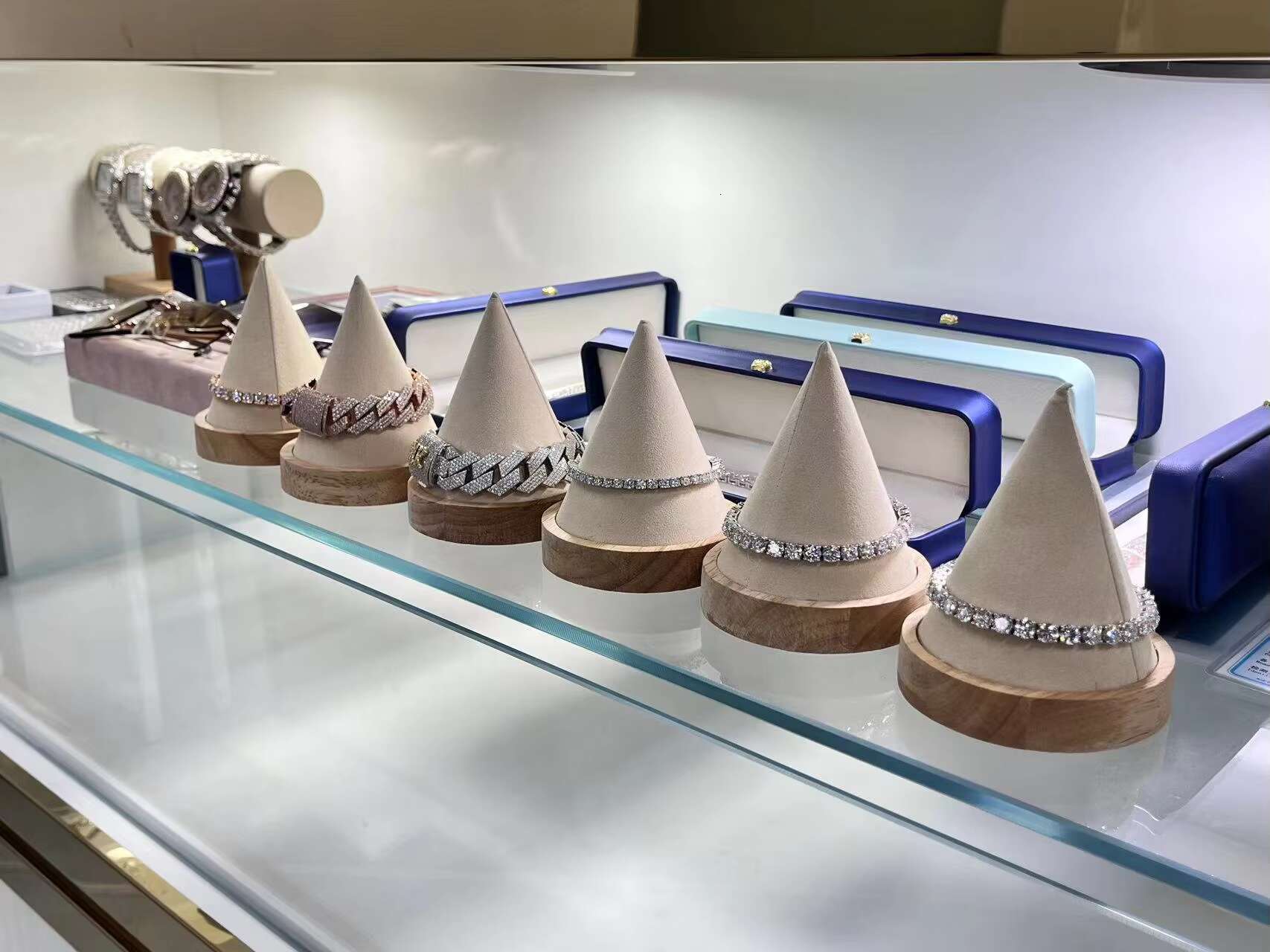 Factory Price Gold Plated 925 Silver VVS Moissanite Tennis Chain 4mm-8mm Fine Jewelry Necklace Bracelet for Men and Women