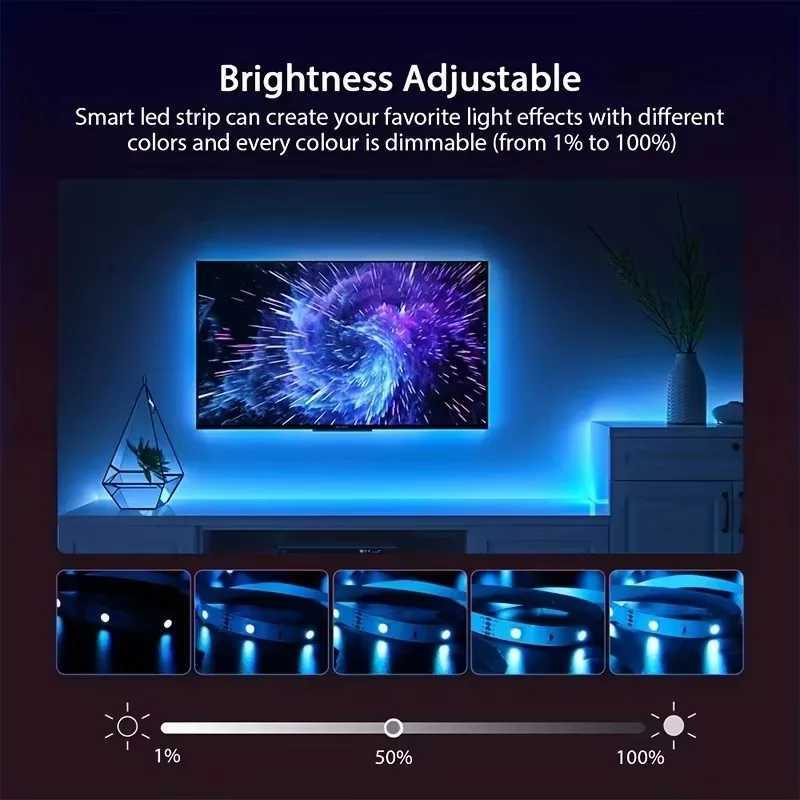 USB LED Strip Lights RGB 5050 1m-30m Color Changing Bluetooth App Control LED Tape Diode Ribbon for Room Decor TV Backlight XJ250710