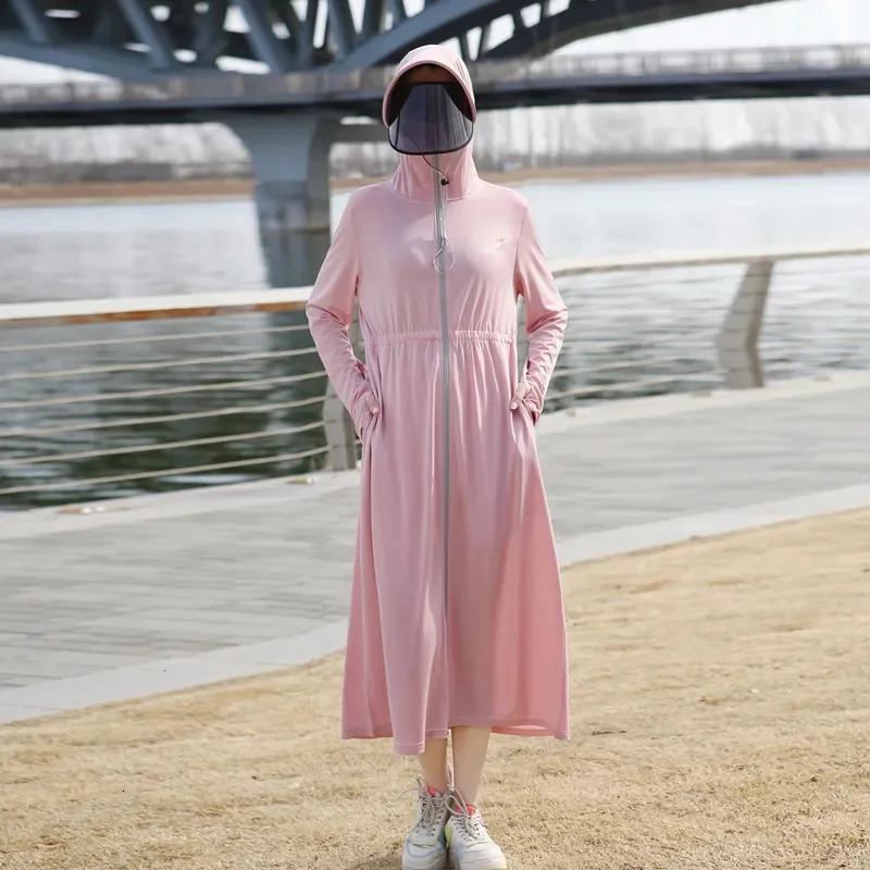 Sunscreen Clothing For Women In Summer Thin Version UPF50 Long Full Body Cardigan Sun Protection Clothing UV Shirt Pink 250703
