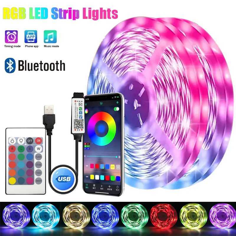 USB LED Strip Lights RGB 5050 1m-30m Color Changing Bluetooth App Control LED Tape Diode Ribbon for Room Decor TV Backlight XJ250710
