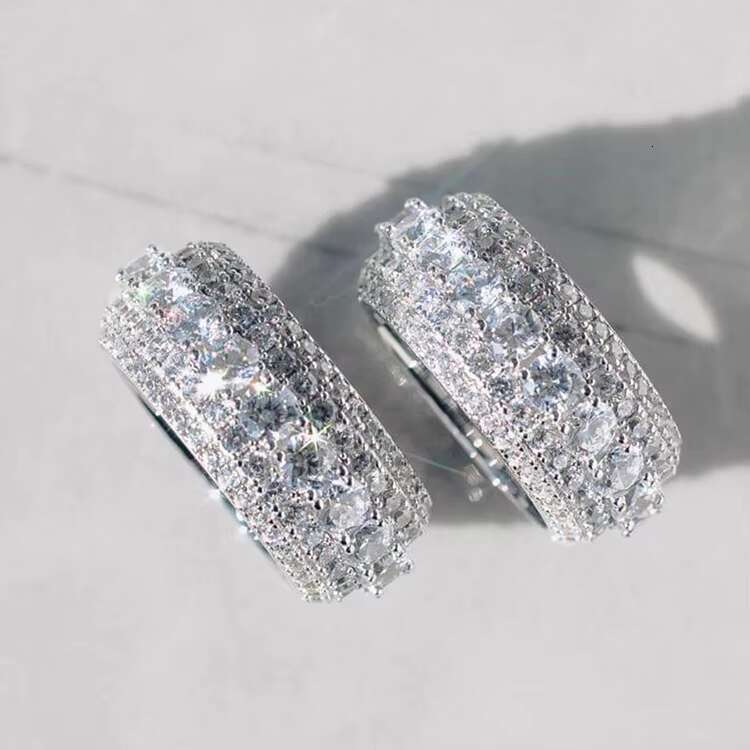 Moissanite Cuban S Sier Iced Out D Color VVS Dia Full Circle Round Hip Ring for Men