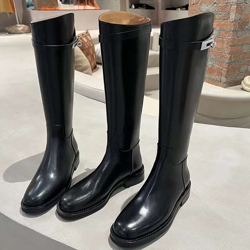 Over-the-Knee Riding Boots for Women - Thick Sole, Rhinestone Buckle, Autumn & Winter Fashion dh1702150