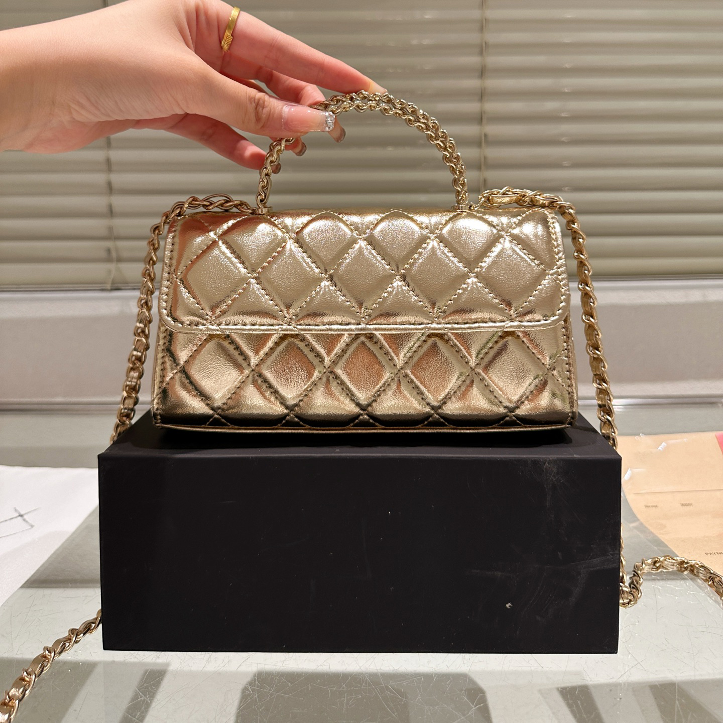 Designer Shoulder Chain Bag Top handle Woc Bags Fashion Shoulder Bas Nessager Envelope Postman Handbag Plaid Purse caviar Women's Evening Bags 18X10cm