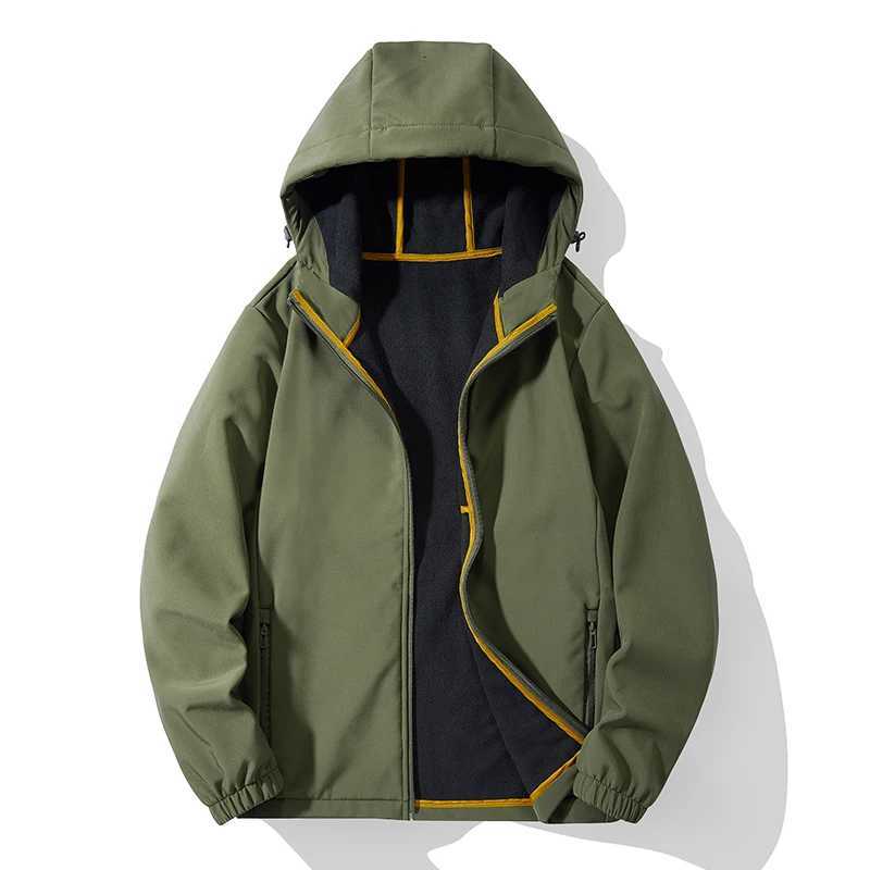 Gorasion New Mens Winter Outdoor Windbreaker Fashion Hooded Jacket Sports Mountaineering Suit Texturing Mens Casual Coat W250711