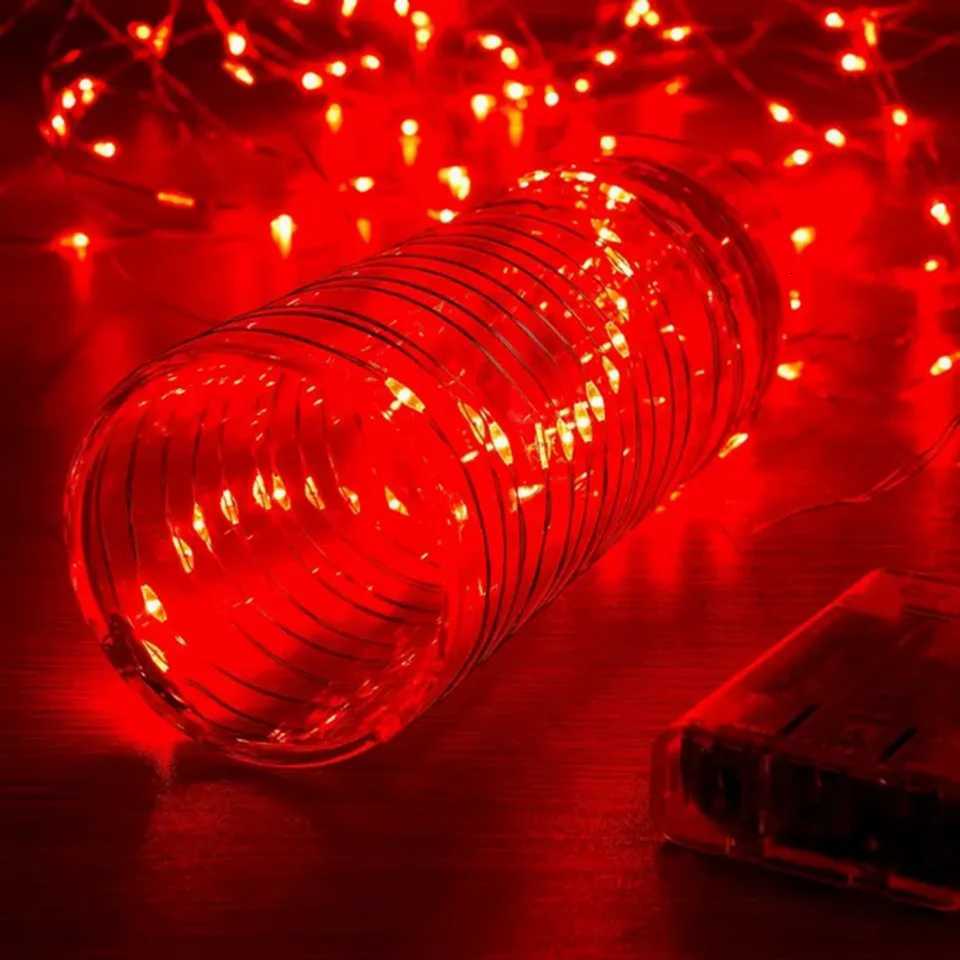 20m 200LED Fairy Light AA Battery Powered Red Copper Wire Light Suitable for Bedroom Christmas Party Decoration XJ250710