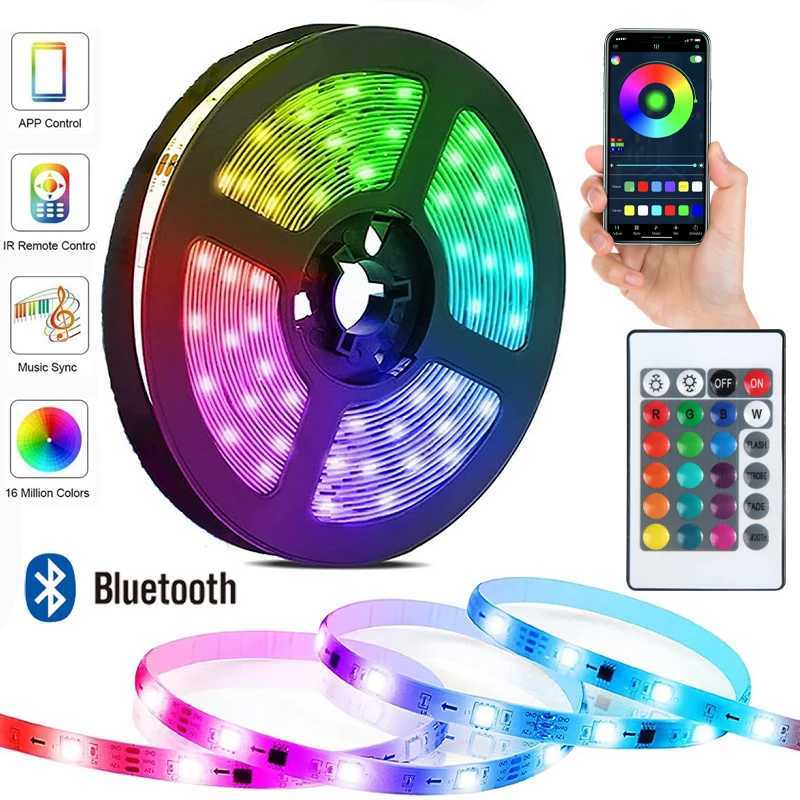 5050 DC5V USB 24Keys Bluetooth LED Strip Lights Tape with Remote Control Color Change Lamp for Christmas Bedroom Decoration XJ250710