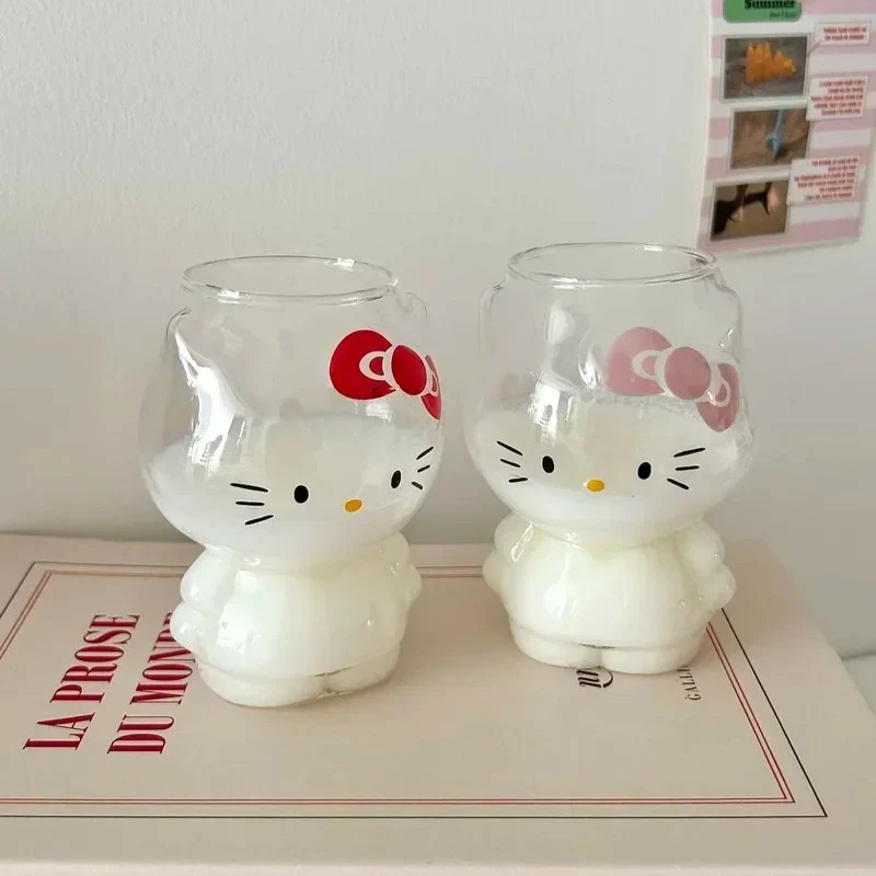 300ml Cartoon Clear Glass Cup Heat Resistant Coffee Water For Milk Tea Juice Mug Home Drinkware w250711