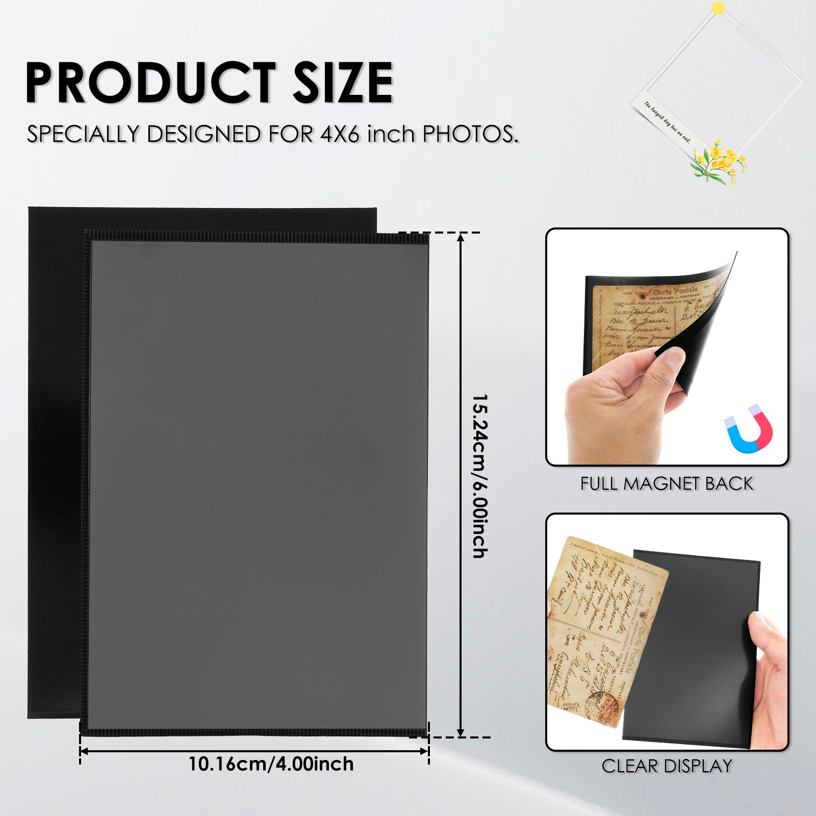 10Pcs Picture Frames 4x6 Inch 5x7Inch Pocket Reusable Sign Holder Clear PVC Photo Frame for Refrigerator H260306