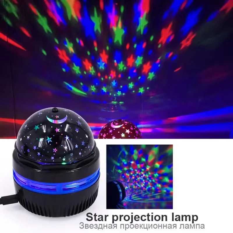 Colorful LED Starry Sky Projector Light Rotating Magic Ball Moon Star Night Light Bedroom Atmosphere Lamp For Home DecorationXJ250710
