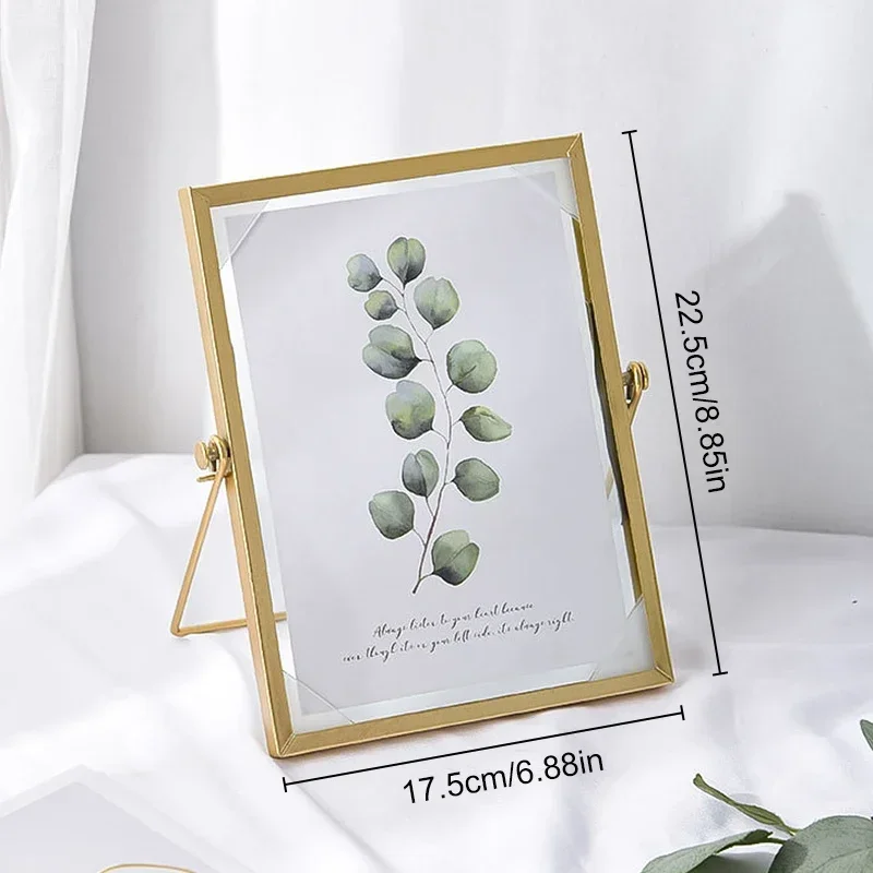 Nordic Metal Frame Gold Black Rectangle Glass Pictures Frames Modern Poster Photo Stand Commemorative Gift Tabletop Decor H260306