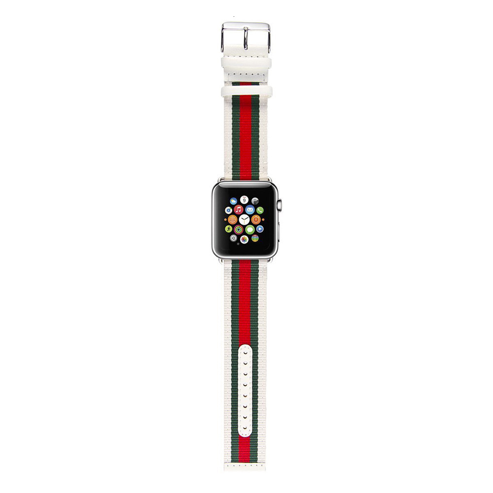 Suitable for Watch Nylon Genuine Leather Strap Watch Striped Color Block Leather Casual Strap 250711