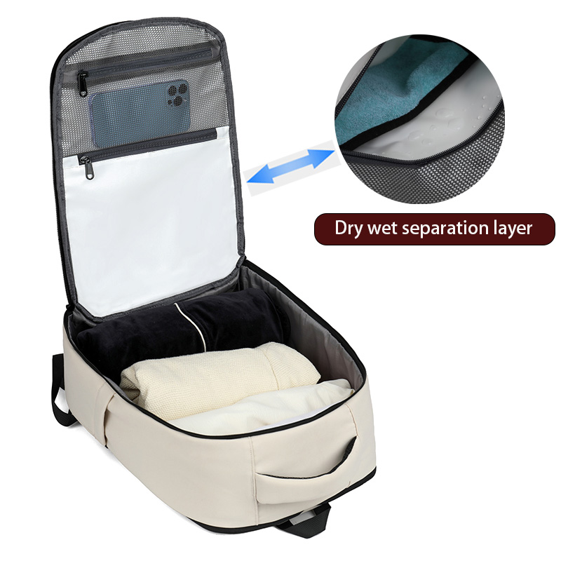 Multi-functional backpack with detachable storage compartments. Practical backpack for travel and commuting.