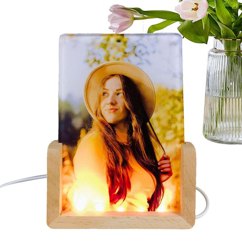 Sublimation Blanks 3D Night LED Light Lamp Base Heat Transfer Acrylic Photo Frame Blank H260306