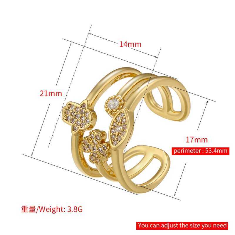 ZHUKOU romantic flower rings for women Cute delicate Women rings modern minimalist opening rings Christmas gift wholesale Y250711