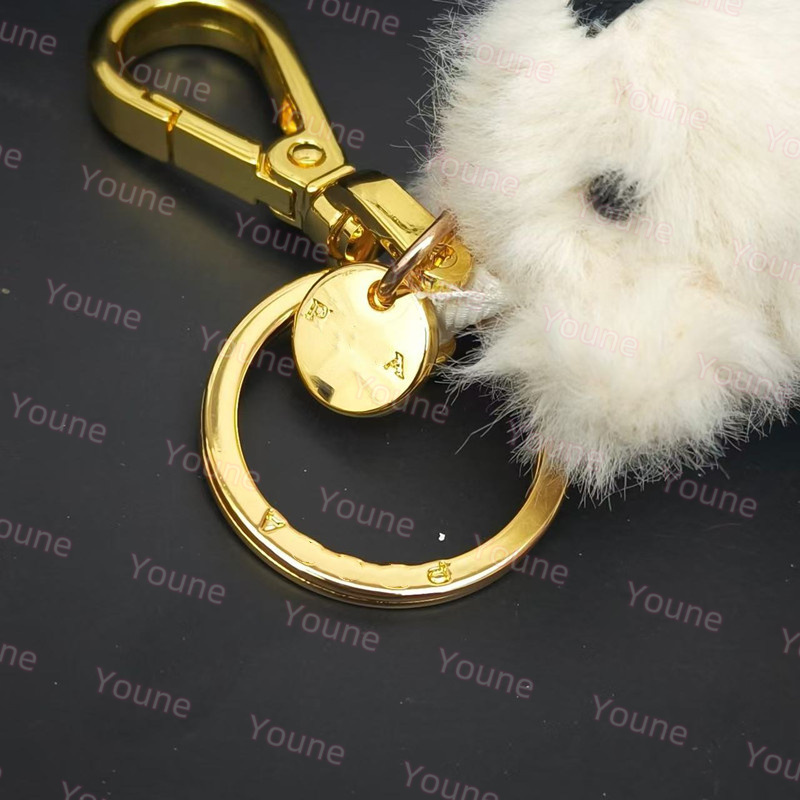 Cute Plush Keychain Purse Charm Fur Teddy Bag Charm with Metal Ring for Womens Bags Car Keys and Gifts L250928TM5B