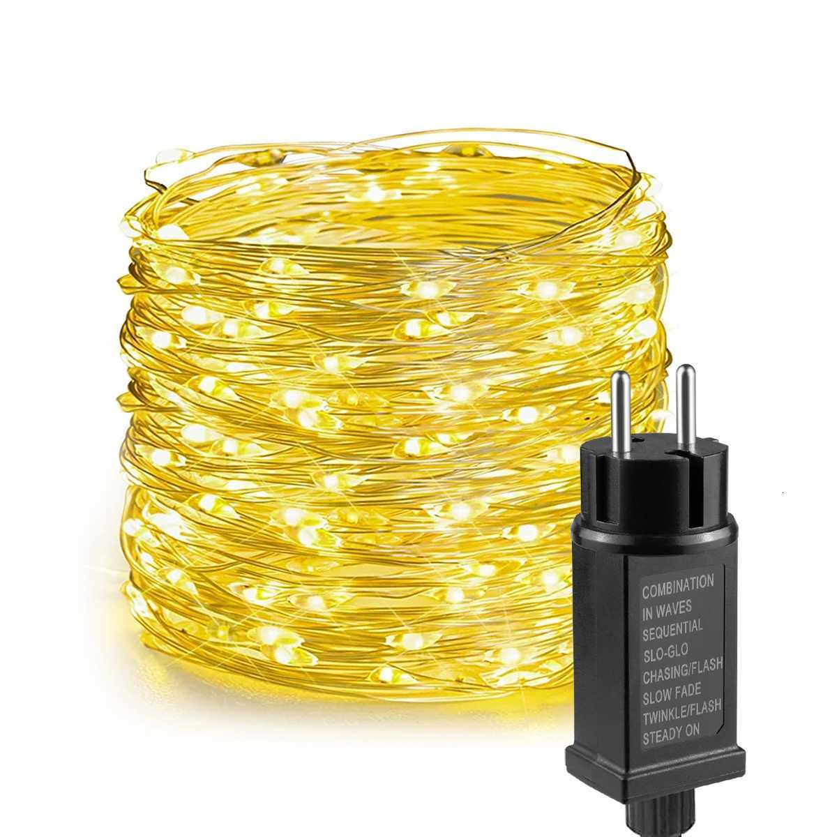 10M-100M LED Light String Copper Wire Garland Fairy Light 110V 220V Waterproof Outdoor Garden Party Wedding Christmas DecorationXJ250710