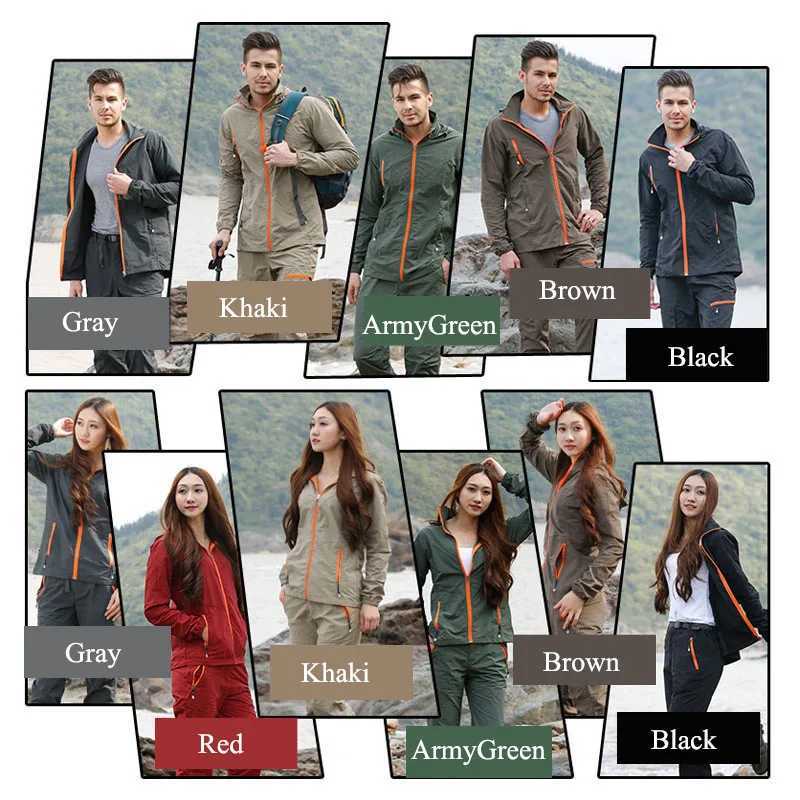 Camping Hiking Clothing Set Outdoor Sport Men Women Summer Sportswear Suit Hooded Jackets Pants Quick Dry Breathable Set ST0 W250711