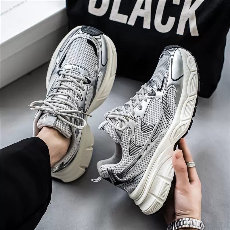 Womens Mens designer Casual Shoe Sneaker Light Grey Blue leather black pink Nylon Printed Platform for Men