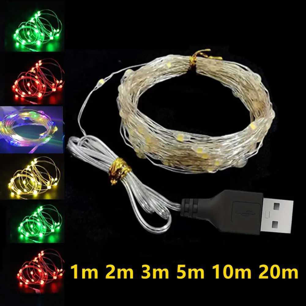 20m USB LED String Lights Fairy String Lights Warm White LED String Lights for Christmas Wedding Party Home Holiday Decoration XJ250710