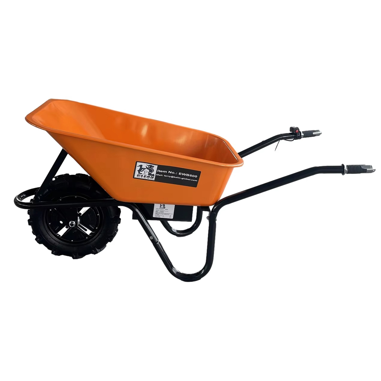 330 lbs Electric Battery Powered Wheelbarrow Dump Cart Handcart Wheel Up to 8 Hours Running Chargeable Battery