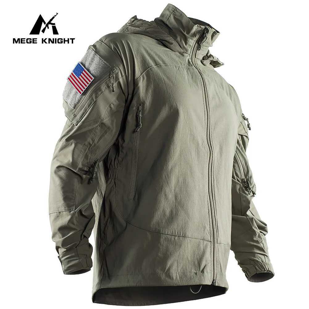 Mege Outdoor Tactical Softshell PCU L5 Jacket Nylon Thin Style Assault Combat Field Coat for Hiking Climbing Military Uniform W250711
