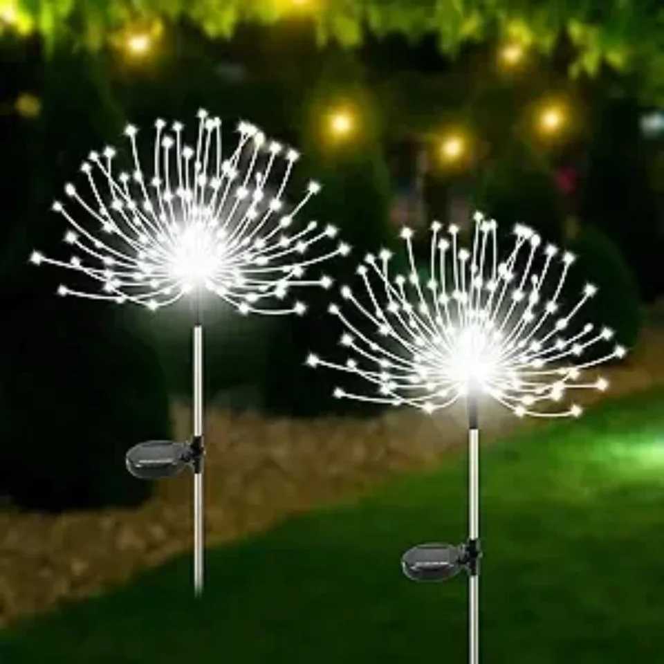 1 Solar Powered Fireworks String Light 90/120/150/200 LED Waterproof Outdoor Lawn Light Courtyard Garden Light DIY Holiday Decor XJ250710