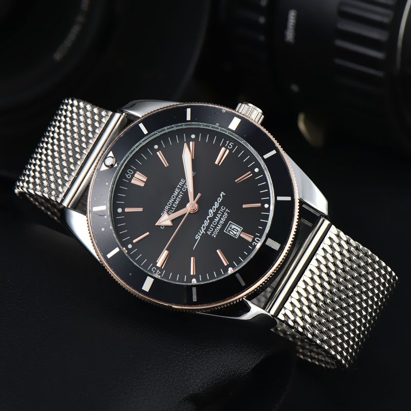 40mm Luxury Men's Business Watches Men Silver Stainless Steel Quartz Watch Male Clock