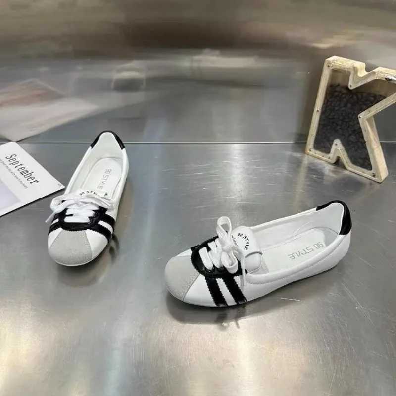 Womens Flats New Fi Pahwork Breathable Slip- Casual Sneakers Girls Comfortable Lace-up Ballet Flat Shoes LoafersXJ250712