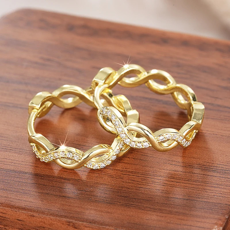 Huitan Trendy Twist n Hoop Earring Silver Color/Gold Color Accessories Shining Cubic Zirconia Jewelry for Daily Life 250708